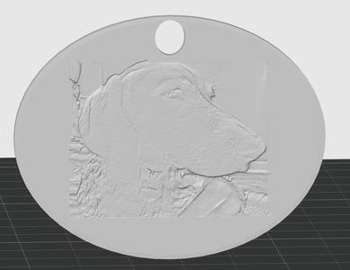 German Shorthaired Pointer GSP Key Tag Dog Lithophane