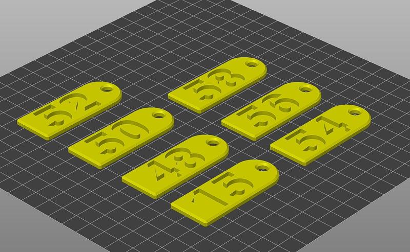 rounded keychains with numbers