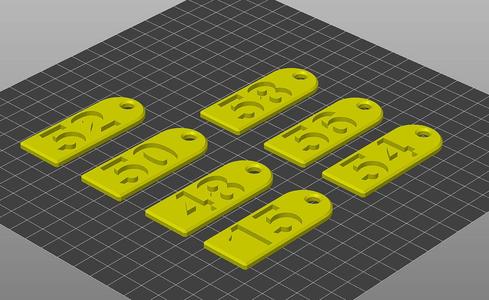 rounded keychains with numbers