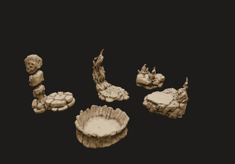 Bases for lava, volcanic or cavern