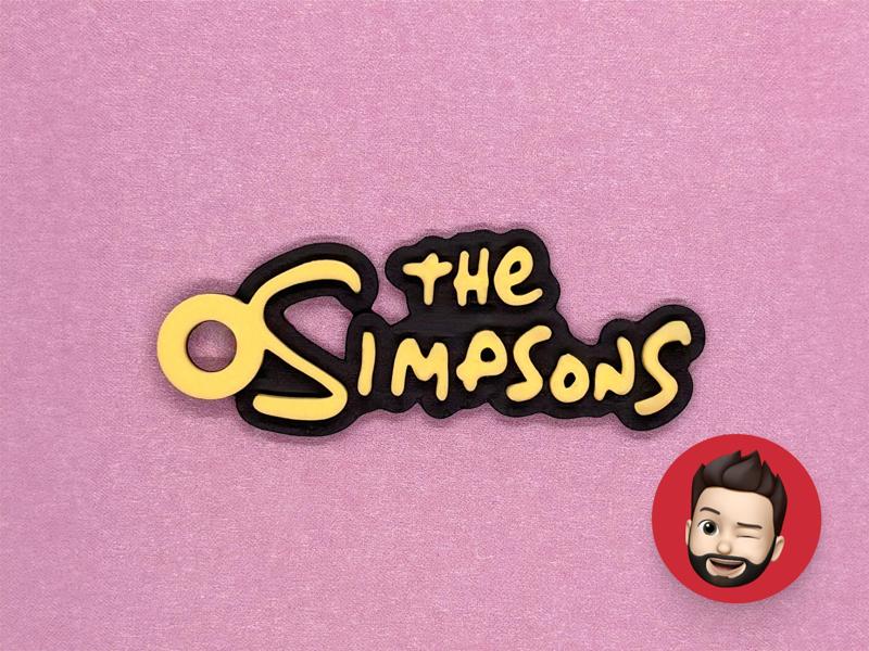 The Simpsons logo keychain