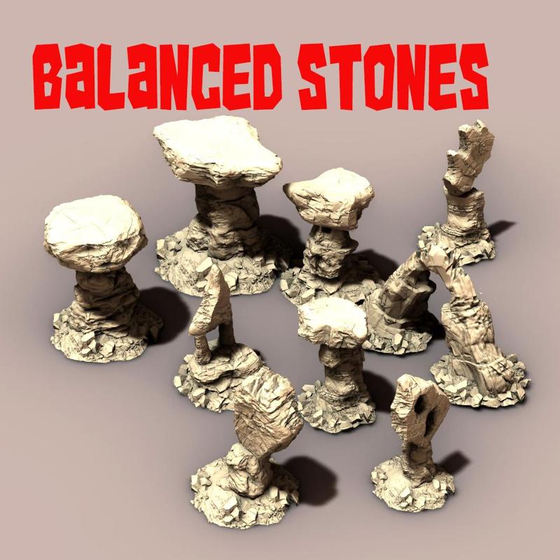 9 Balanced Badland Rocks