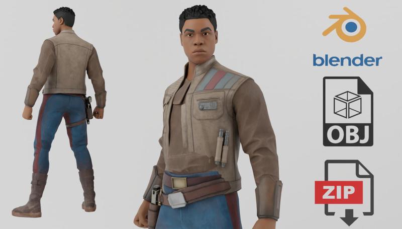 Finn Star Wars Textured Rigged