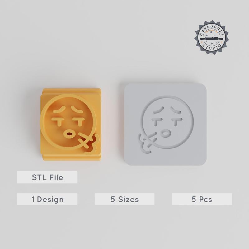 Exhale Emoji Stamp Tile Set, 5 Sizes, Perfect for Clay & Fondant PRODUCT_2493