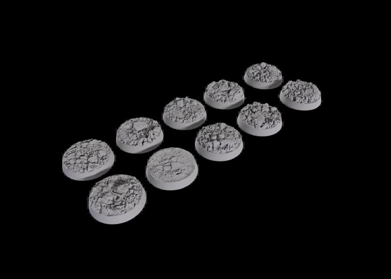 3D Printable 25mm Round Bases 10 Pack | STL Files 25x25mm | Battlefield