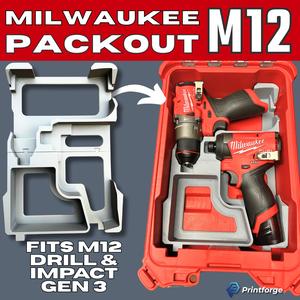 M12 Packout Insert - Milwaukee Packout Insert - Impact & Drill