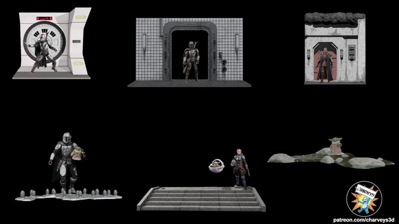 Star Wars The Mandalorian Diorama Bundle for 3.75" and 6" figures