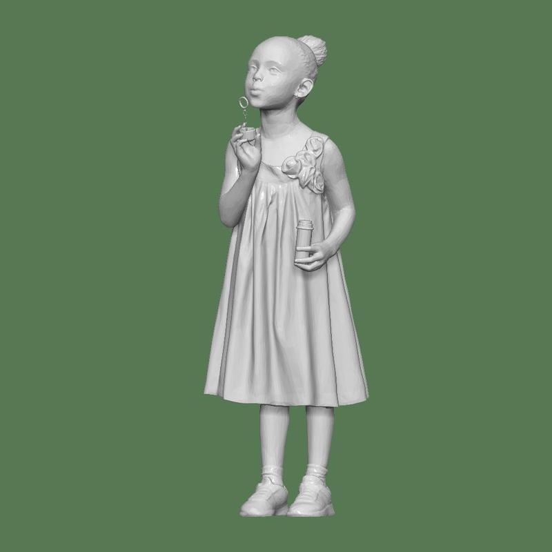 GIRL SOAP BUBBLES FOR DIORAMA PEOPLE CHARACTER