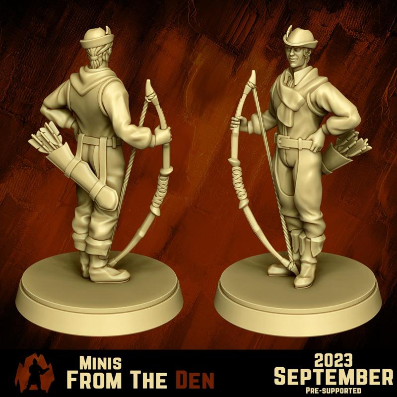 Archer with Great Bow - DND MINIATURE [PRESUPPORTED]