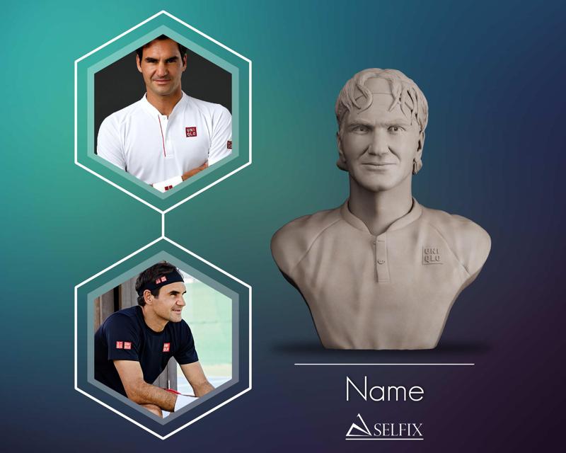 Roger Federer 3D printable sculpture
