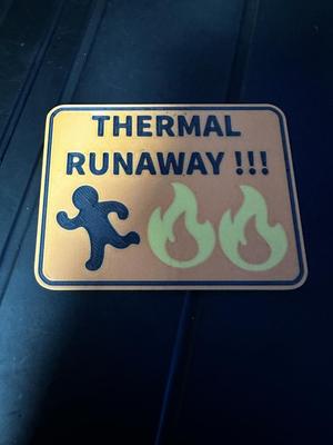 Thermal Runaway Joke Sign