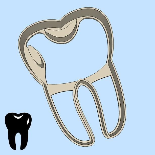 Science and technology cookie cutters - human molar tooth (style 1)