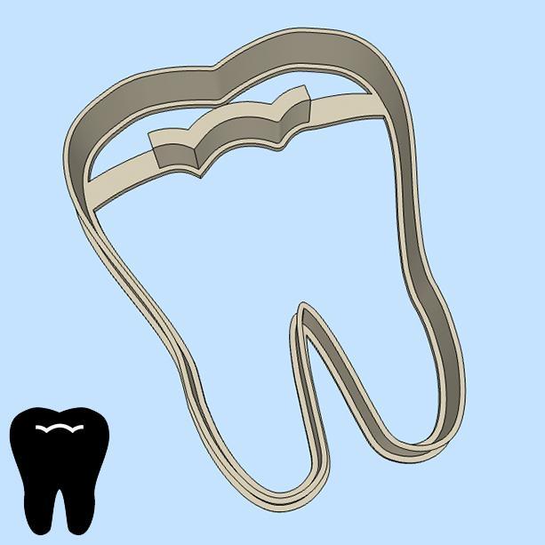 Science and technology cookie cutters - human molar tooth (style 2)