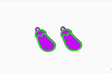 eggplant earring earring necklace hoop necklace