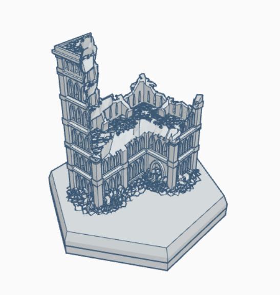 Gothic Ruined Building 44 Hex Map Scale HMSGR044