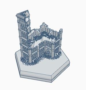 Gothic Ruined Building 44 Hex Map Scale HMSGR044