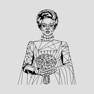 Bride of Frankenstein Line Art Wall Art