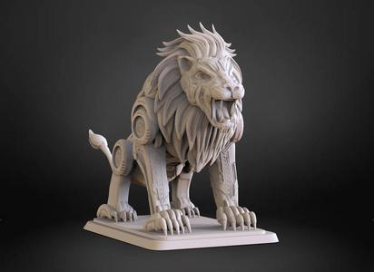 Science Fiction Lion Statue