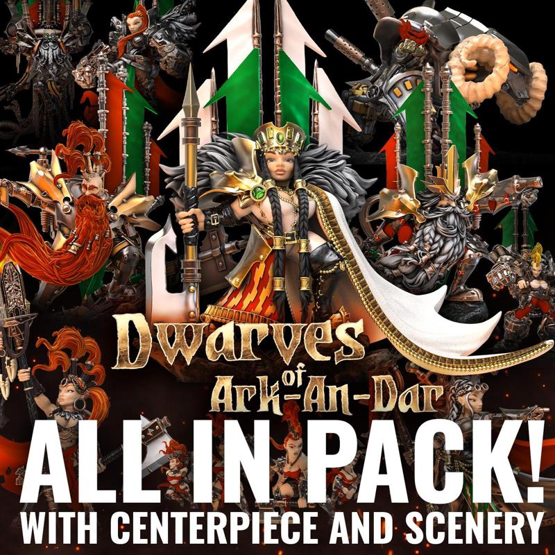 Dwarves of Ark-An-Dar All in Pack (with scenery/Centerpiece)