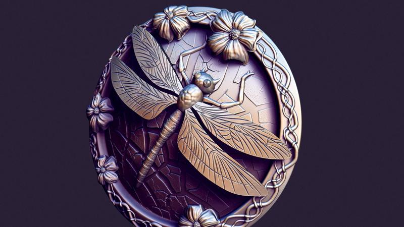 DRAGONFLY MEDALLION for casting