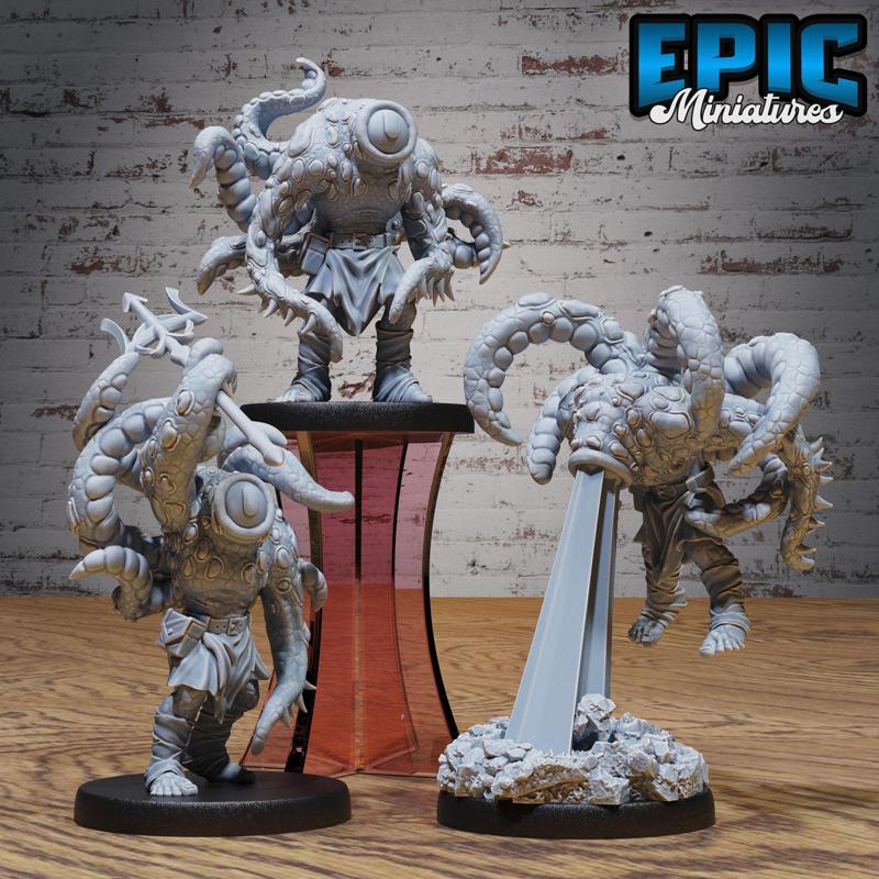 Tentacle Folk Set ‧ DnD Miniature ‧ Tabletop Miniatures ‧ Gaming Monster ‧ 3D Model ‧ RPG ‧ DnDminis ‧ STL FILE