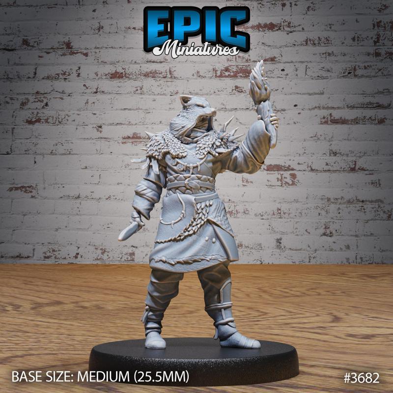 Mountain Wolf Bandit Torchlight ‧ DnD Miniature ‧ Tabletop Miniatures ‧ Gaming Monster ‧ 3D Model ‧ RPG ‧ DnDminis ‧ STL FILE