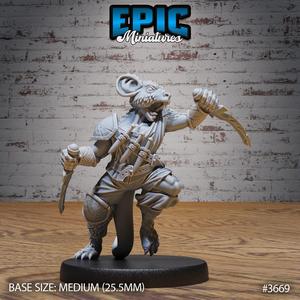 Mice Folk Raider Dagger ‧ DnD Miniature ‧ Tabletop Miniatures ‧ Gaming Monster ‧ 3D Model ‧ RPG ‧ DnDminis ‧ STL FILE