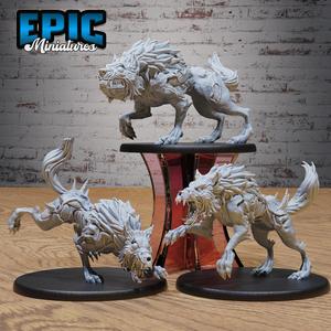 Undead Dire Wolf Set ‧ DnD Miniature ‧ Tabletop Miniatures ‧ Gaming Monster ‧ 3D Model ‧ RPG ‧ DnDminis ‧ STL FILE