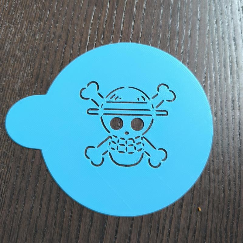 One Piece Strawhat Pirates Logo Latte Art Stencil