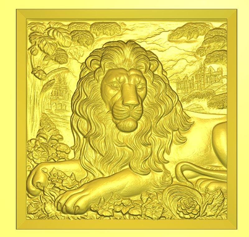 Lion 3d model, for CNC router 3d printer, STL