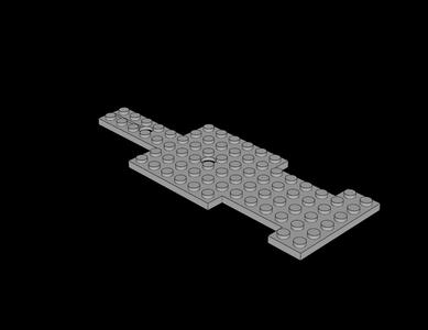 Lego Compatible (806.dat) Car Base  6 x 17 with 2 Holes and Steering Gear Slot