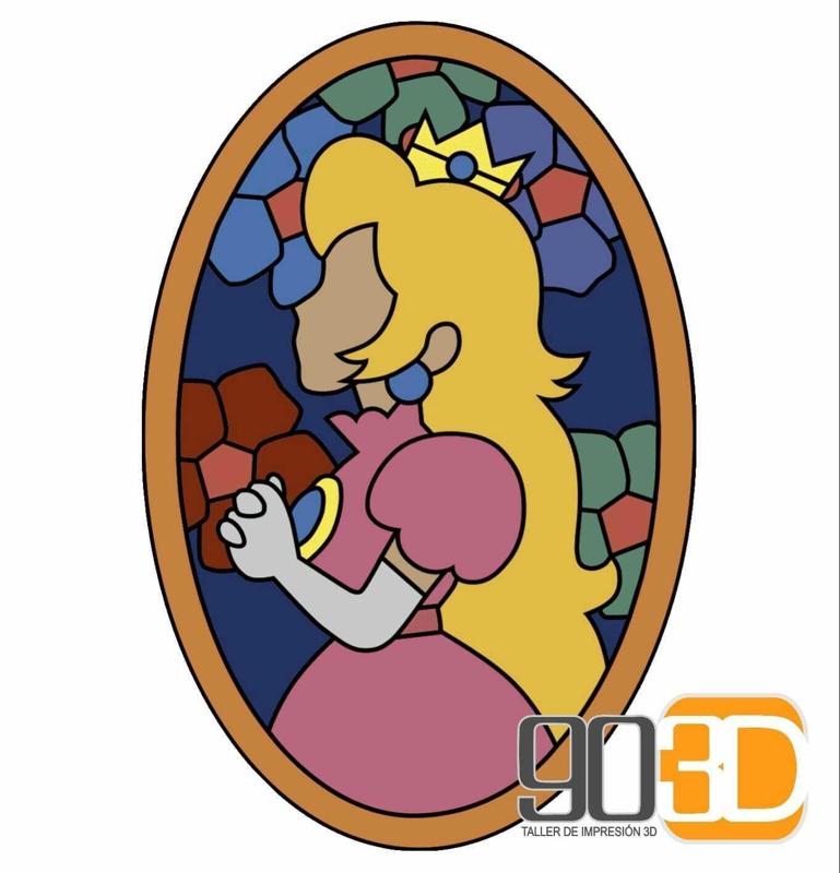 Super Mario 64 castle stained glass lamp