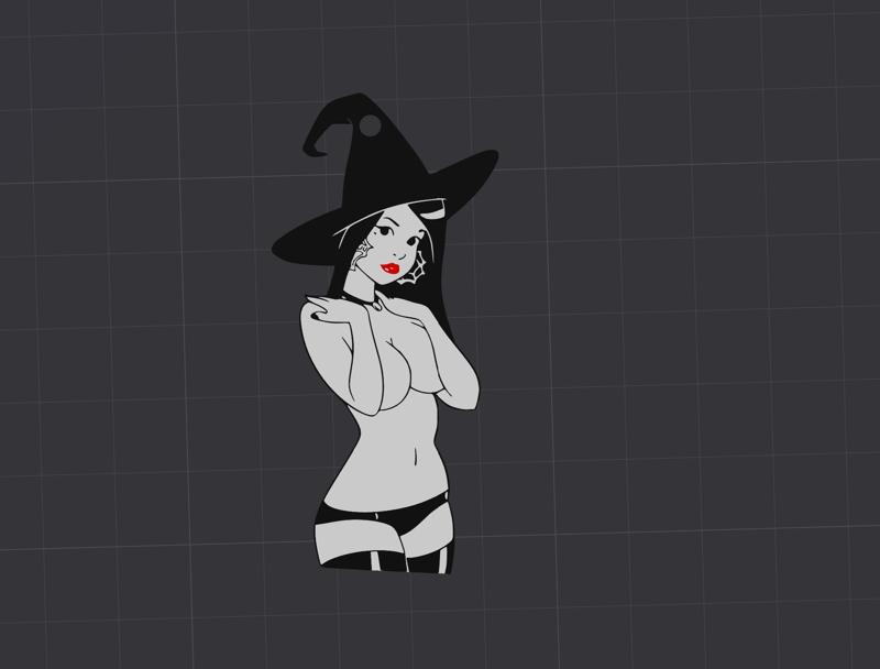 sexy witch keyring