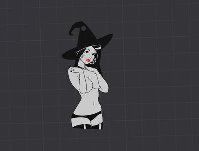sexy witch keyring