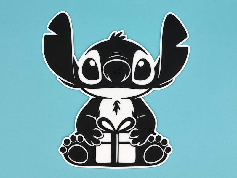 Stitch with a Christmas Present 2D Wall Art No AMS