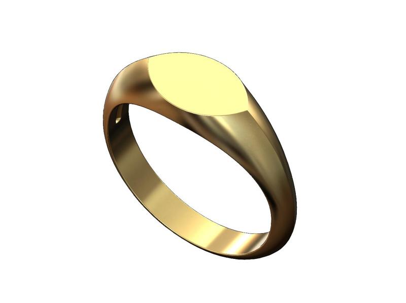 Navette shaped signet ring 3D print model