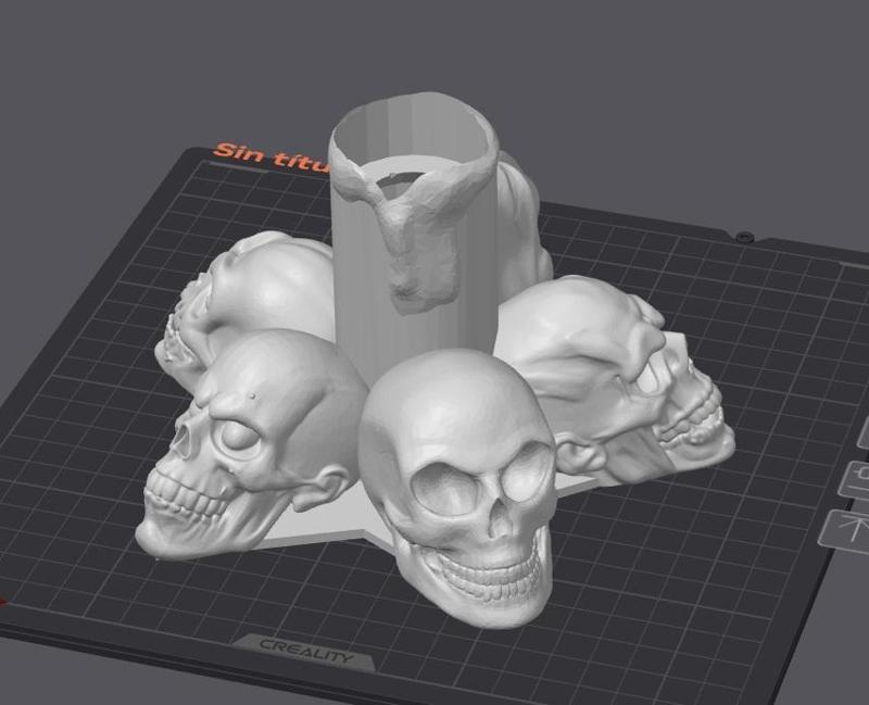 Halloween Skulls candle holder