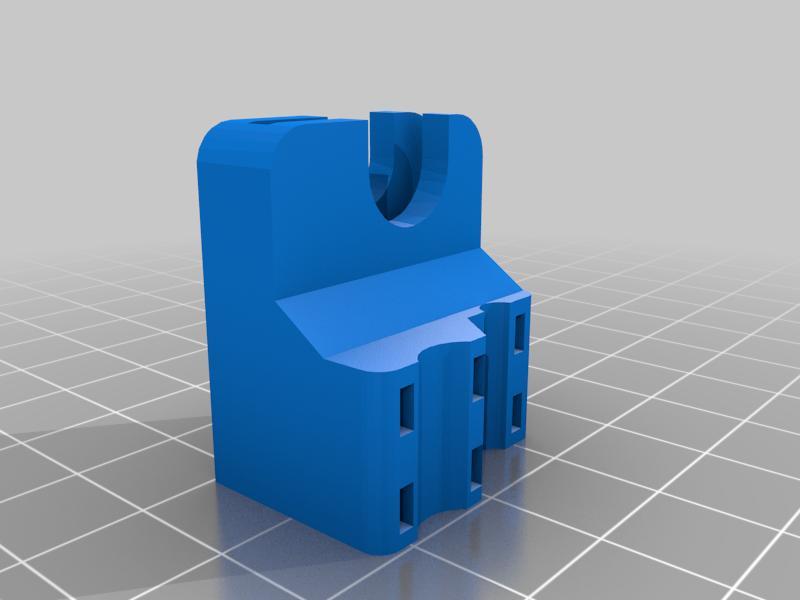 (Bigger holes) Hotend bowden tube and cables holder / strain relief for Creality Ender3 Remix