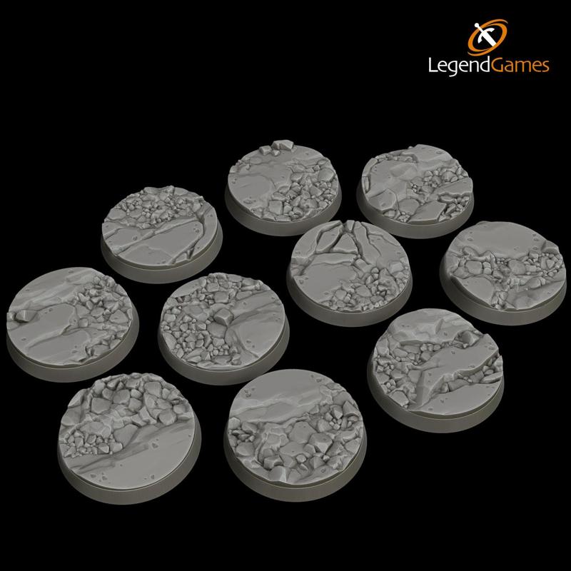 LegendGames Natural Stone Bases - 32mm Round x10