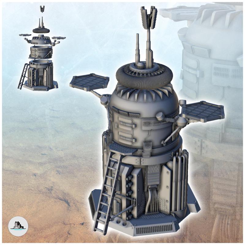Large space lander with antenna and access ladder (4) - Future Sci-Fi SF Infinity Terrain Tabletop Scifi