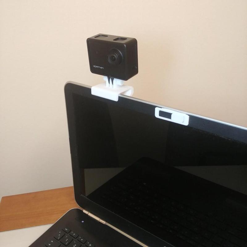 Laptop webcam sportcam holder / Soporte cámara deportiva (GoPro, Apeman, Victure)