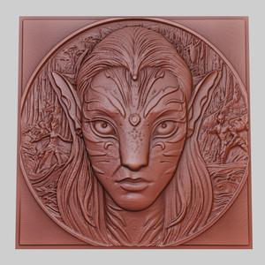 Avatar 3d printer relief medallion obj stl