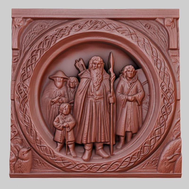 The Hobbit 3d printer relief medallion obj stl