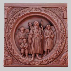 The Hobbit 3d printer relief medallion obj stl