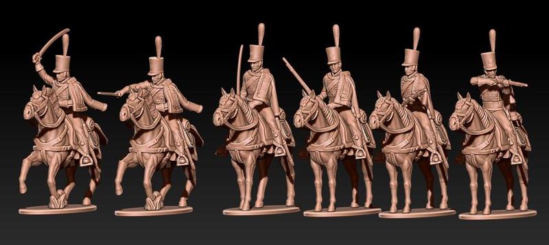 Napoleonic french early hussars with palisse