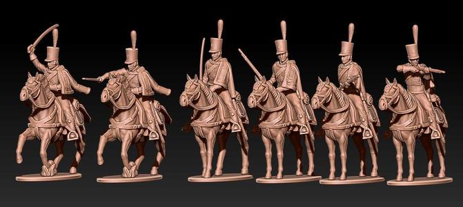 Napoleonic french early hussars with palisse