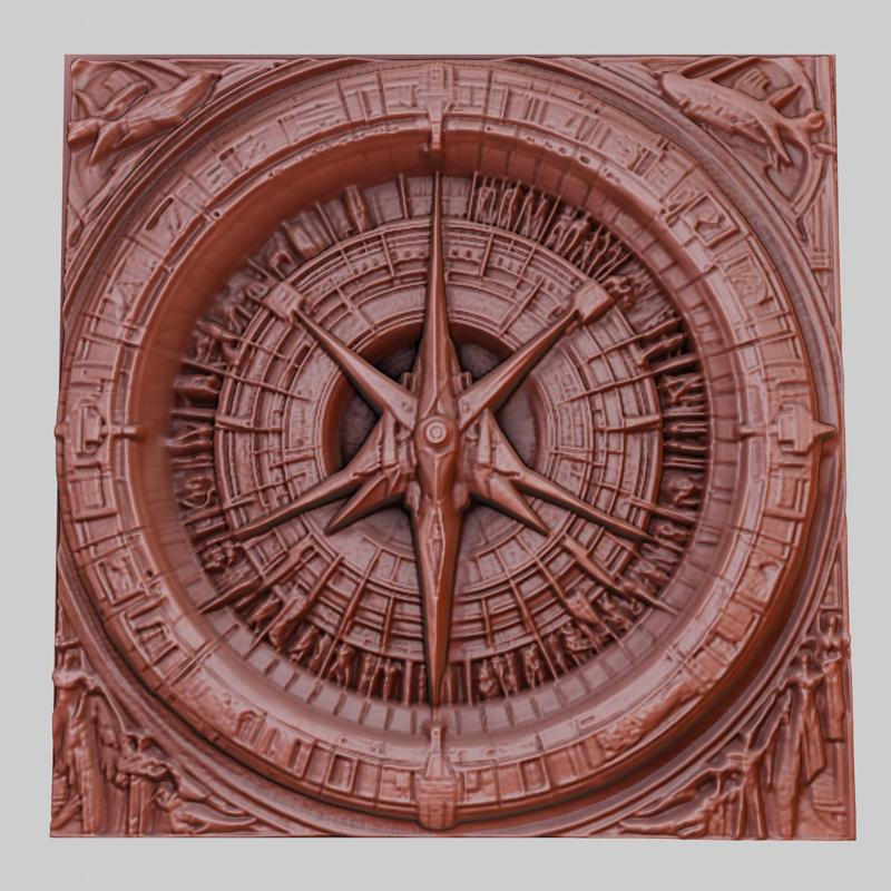 Stargate 3d printer relief medallion obj stl
