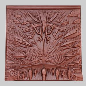 Independence Day 3d printer relief medallion obj stl