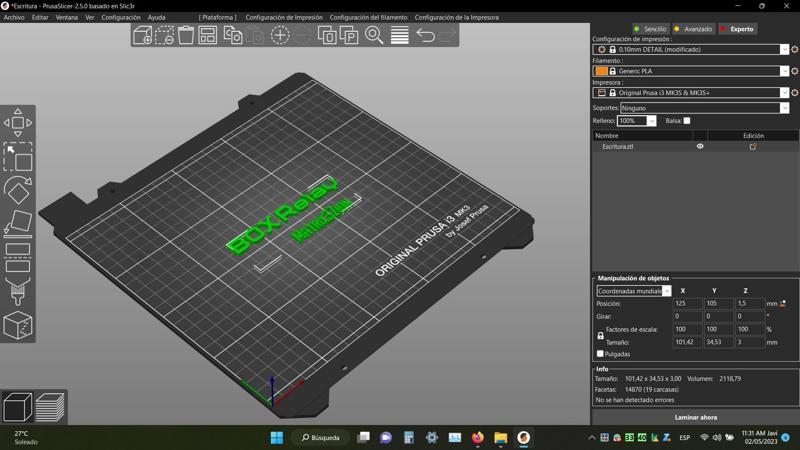 Caja para relee de carro