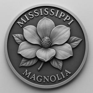 mississippi state flower magnolia coin token wall art